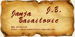 Janja Basailović vizit kartica